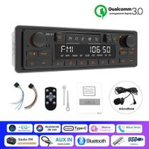 Rádio De Carro Retro 1DIN MP3 Player Bluetooth FM AM RDS QC3.0 Para Porsche VW Benz BMW Land Rover Rádio De Carro Retro 1DIN MP3 Player Bluetooth FM AM RDS QC3.0 Para Porsche VW Benz BMW Land Rover
