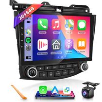 Rádio de carro Stereo Podofo 2GB+64GB com CarPlay/Android Auto sem fio para Honda Accord 7th 2003-2007