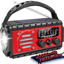 Rádio de emergência Aivica 20000mAh SW/NOAA/AM/FM Weather Radio