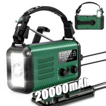 Rádio de emergência Lanshanchu 20000mAh, rádio solar com manivela Rádio de emergência Lanshanchu 20000mAh, rádio solar com manivela
