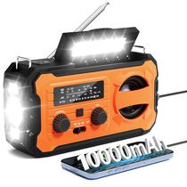 Rádio de emergência Pristar 10000mAh Weather AM/FM/NOAA Orange