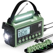 Radio de Emergencia Roxicosly 12000mAh Solar con Manivela y Protección IPX4