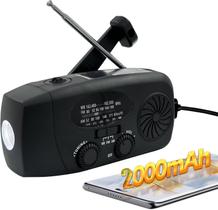 Rádio de Emergência sonicRapid com Manivela e Energia Solar 2000 mAh Rádio de Emergência sonicRapid com Manivela e Energia Solar 2000 mAh