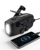 Rádio de manivela de emergência Emgykit 2000mAh/7400mWh preto