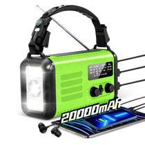 Rádio de manivela de emergência Puyinii 20000mAh com carregador solar e USB Rádio de manivela de emergência Puyinii 20000mAh com carregador solar e USB