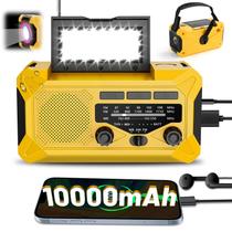 Rádio de manivela de emergência Veubew 10000mAh com lanterna