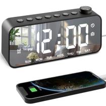 Rádio despertador JALL Colorful Digital com superfície espelhada