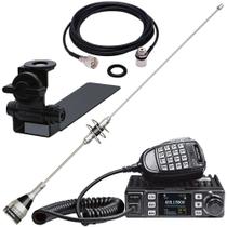 Radio Dual Band Antena 44cm Vhf Uhf Suporte Bi-Articulado Caminhonete Adaptável Cabo 5,5m