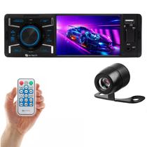 Radio Dvd Bluetooth Mp5 1 Din 4 Pol Espelhamento Usb Aux Sd