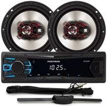 Rádio E Antena Automotivo Positron c/ Alto Falante Bravox 100
