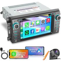 Rádio Estéreo para Carro com Leitor de DVD e CarPlay - Compatível com Dodge RAM e Jeep