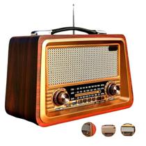 Rádio Estilo Retrô Vintage Am Fm Bluetooth Recarregável 2066 - Goldenultra