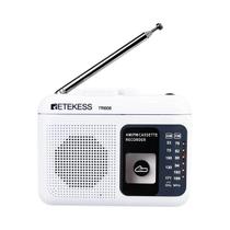 Rádio FM AM Portátil Com Gravador De Voz RETEKESS TR606 Reprodução De Cassete Com Microfone Externo