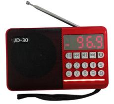 Rádio Fm Digital Pen Drive E Bluetooth Recarregável Jd-30