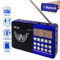 Rádio Fm Portátil Bluetooth Mp3 Entrada Cartão Sd Fone de Ouvido P2 Jd30