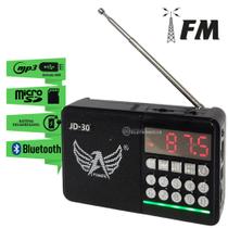 Rádio Fm Portátil Bluetooth Mp3 Òtima Qualidade Som Saída Auxiliar Jd30 - LTOMEX
