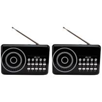 Radio Fm Usb Cartao Pendrive Bluetooth Recarregável - Preto