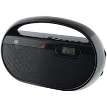 Rádio GPX R602B AM/FM portátil com entrada de linha de relógio digital