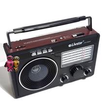 Radio Livstar CNN 686BR Retro Vintage Bateria Recarregável Ondas Curtas Com 11 faixas