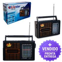 Radio Livstar Retrô Portatil Livstar Cnn-1313 Am/ Fm/ Tv/ Sw Alta Qualidade Som Limpo