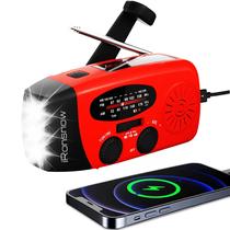 Rádio meteorológico de emergência IronSnow Solar Hand Crank 2000mAh