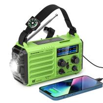 Rádio meteorológico de emergência OnlyEE 18500mWh com manivela solar