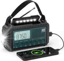 Rádio meteorológico de emergência PPLEE 1009pro Hand Crank Solar AM/FM/SW