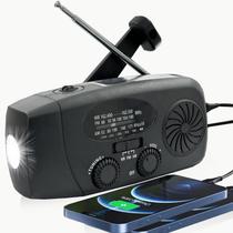Rádio meteorológico de emergência Rumenglai portátil 2000mAh com lâmpada