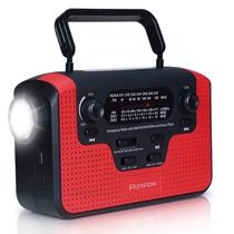Rádio meteorológico IronSnow IS-388 com alarme, manivela solar