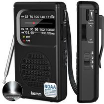 Rádio meteorológico Jazmm Pocket Portable AM FM com lanterna
