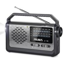 Rádio meteorológico portátil PRUNUS J15WB AM FM NOAA com lanterna