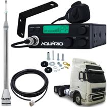 Radio Móvel Px 40 Canais Antena Inox 2,70 metros Alongador 60cm Cabo 5,5 metros Suporte Traseiro Lado Direito Carona Volvo Fh