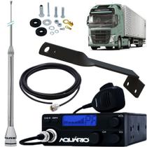 Radio Móvel Px 40 Canais RP-40 Antena Inox 2,70 Alongador 60cm Suporte Traseiro Volvo Fh Lado Carona Parafusos Anti-Furto