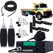 Rádio Móvel Px 40 Canais Rp-40 Antena Inox 2,70 metros Cabo 5,5 metros Suporte Dianteiro Mercedes Benz Antigo Cara Preta 1113 1119 1313 1318 1319 1513