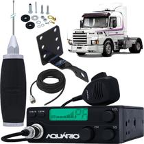 Rádio Móvel Px 40 Canais Rp-40 Antena Maria Mole 2,70 metros Cabo 5,5 metros Suporte Dianteiro Capô Scania Kit Parafusos Anti-Furto