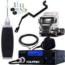 Radio Móvel Px 40 Canais RP-40 Antena Maria Mole Inox 2,70 metros Parafusos Anti-Furto Suporte Traseiro Scania Serie 5