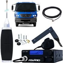 Rádio Móvel Px 40 Canais Rp40 Antena Inox 2,7m Cabo 5,5 metros Suporte Dianteiro Motorista MB Accelo Parafusos