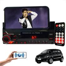 Rádio MP3 1 Din Com Suporte de Celular Fox 2003 2004 2005 2006 2007 2008 2009 2010 até 2021