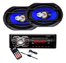 Radio Mp3 Bluetooth Fm + 1 Par De Falantes 6x9 + Antena