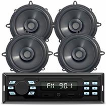 Rádio Mp3 Kube Bluetooth Fm e 4 Alto Falantes 5 Pol 50w Cada