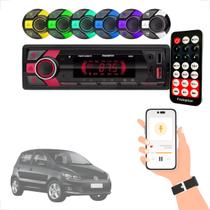 Rádio MP3 Som Automotivo Bluetooth 7 Cores Fox 2003 2004 2005 2006 2007 2008 2009 2010 até 2021