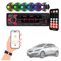 Rádio MP3 Som Automotivo Bluetooth 7 Cores Onix 2012 2013 2014 2015 2016 2017 2018 2019 2020