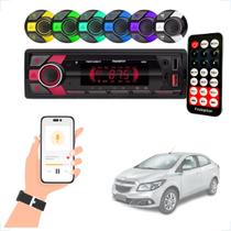 Rádio Mp3 Som Automotivo Bluetooth 7 Cores Prisma 2006 2007 2008 2009 2010 2011 2012 até 2018