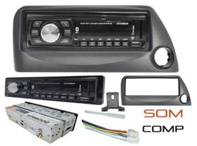 Radio Mp3 Som Automotivo e Moldura Ford Ka Din 1 azul