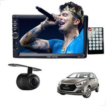 Rádio MP5 CarPlay Android Auto 2 Din + Câmera Ré HB20 2012 2013 2014 2015 2016 2017 2018 até 2022