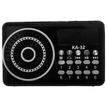 Rádio Pequeno E Portátil Com Fm/Usb/Sd/Bt Kapbom Ka-32 Preto