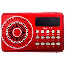 Rádio Pequeno Portátil Recarregável Fm/Usb/Sd/Bt Kapbom Ka-32 Vermelho Rádio Pequeno Portátil Recarregável Fm/Usb/Sd/Bt Kapbom Ka-32 Vermelho