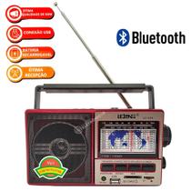 Rádio Portátil 11 Faixas USB SD AM FM Bluetooth Alta Qualidade LE604