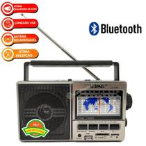 Rádio Portátil 11 Faixas USB SD AM FM Bluetooth Alta Qualidade LE604PA