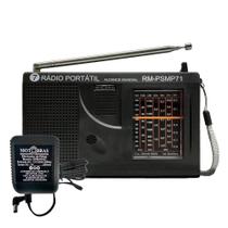 Rádio Portátil 7 Faixas Pilha Motobras e Eliminador de Pilha